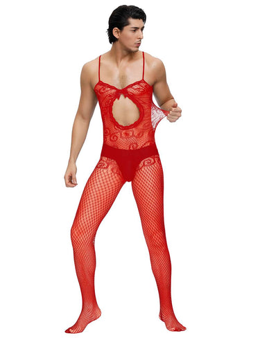Men's Swirl Cut Out Bodystocking by Scandals